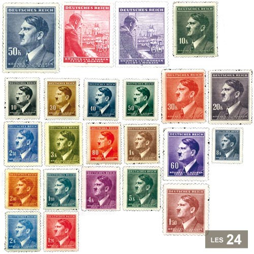 24 timbres Bohême Moravie Protectorat