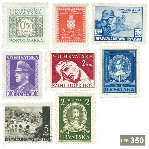 25 timbres Croatie avant 1945