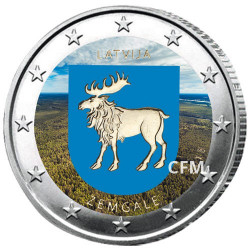 2 Euro Lettonie 2018 colorisée - Zemgale