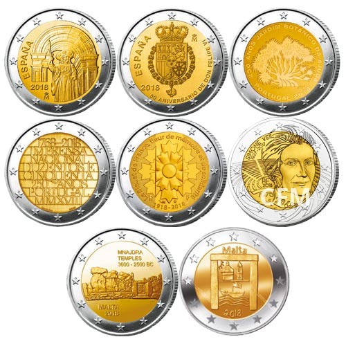 Lot des 29 x 2 Euro commémoratives 2018 Lot des 29 x 2 Euro commémoratives 2018