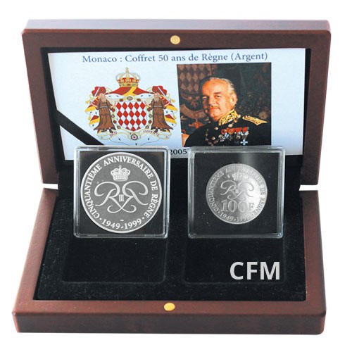 Coffret Argent Monaco 1999 Rainier III - 50 ans de Règne Coffret Argent Monaco 1999 Rainier III - 50 ans de Règne