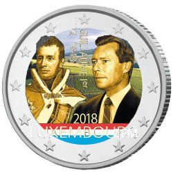 2 Euro Luxembourg 2018 colorisée - 175 ans de la disparition  de Guillaume Ier