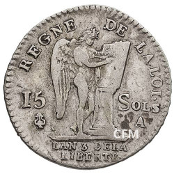 15 sols Argent Louis XVI