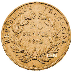 20 Francs Or Louis Nap. Bonaparte TN 1852A