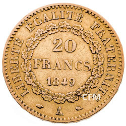 20 Francs Or Génie 1849A