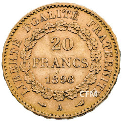 20 Francs Or Génie 1898 A - IIIe République