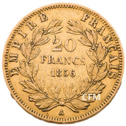 20 Francs Or – Napoléon III - Tête nue 1856A