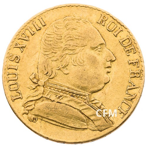 20 Francs Or Louis XVIII Buste Habillé 1815R