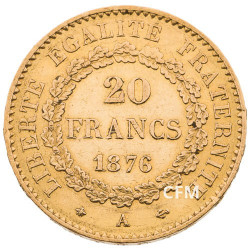 20 Francs Or Génie 1876 A - IIIe République