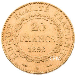 20 Francs Or Génie 1896 A - IIIe République