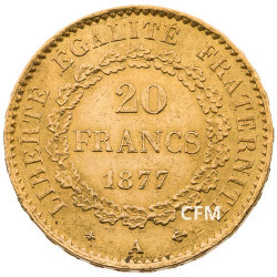 20 Francs Or Génie 1877 A - IIIe République