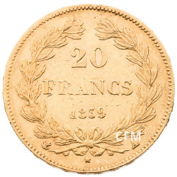 20 Francs Or 1839 A - Louis Philippe Ier - Tête laurée