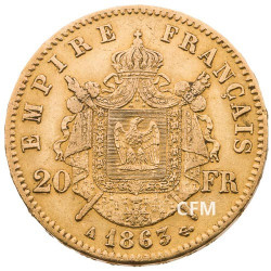 20 FRANCS OR - NAPOLEON III - 1863A