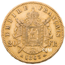 20 FRANCS OR - NAPOLEON III - 1863A