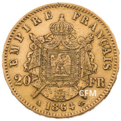 20 FRANCS OR - NAPOLEON III - 1864A