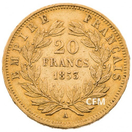 20 Francs Or – Napoléon III - Tête nue 1853A