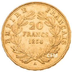 20 FRANCS OR - NAPOLEON III - TETE NUE 1854A