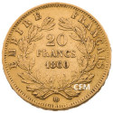 20 Francs Or – Napoléon III - Tête nue 1860BB