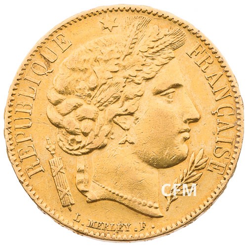 20 Francs Or Cérès 1851A
