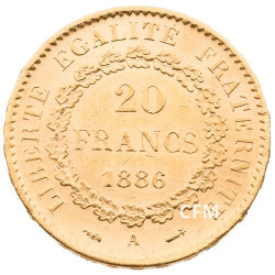 20 Francs Or Génie 1886 A - IIIe République
