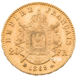 20 Francs Or Napoléon III 1869 BB TL