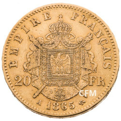 20 FRANCS OR - NAPOLEON III - 1865A