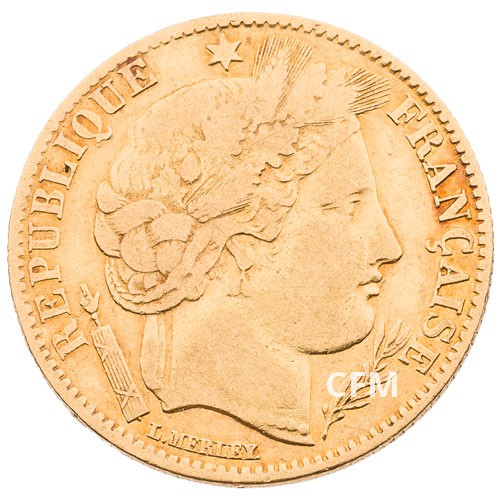 10 Francs Or Cérès 1851A