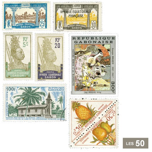 50 timbres Gabon