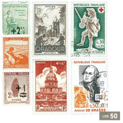 50 timbres France surtaxés