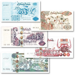 Lot de 5 billets Algérie 1992