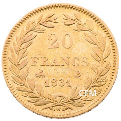 20 Francs Or Louis-Philippe Tête Nue 1831 B