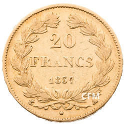 20 Francs Or Louis-Philippe Tête Laurée 1837 A