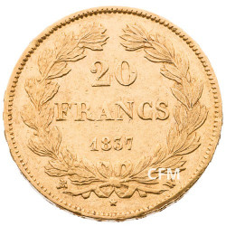 20 Francs Or Louis-Philippe Tête Laurée 1837 W