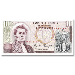 Billet 10 Pesos Colombie 1974-1980