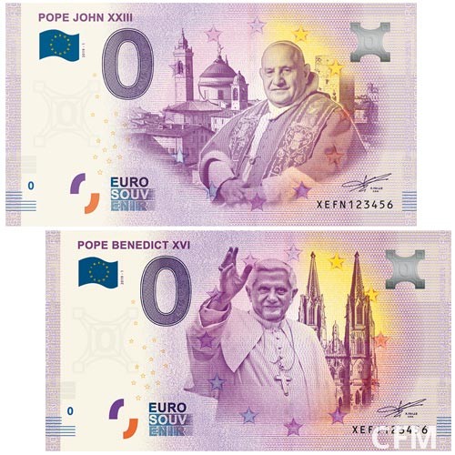 Lot des 2 Billets souvenirs Vatican 2018/2019 Lot des 2 Billets souvenirs Vatican 2018/2019
