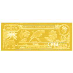 Billet 20 Dollars Belize 1984 - Ara Rouge