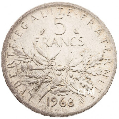 1968 - 5 Francs Argent type Semeuse