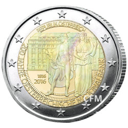 2 Euro Autriche 2016 hologramme - 200 ans de la Banque nationale