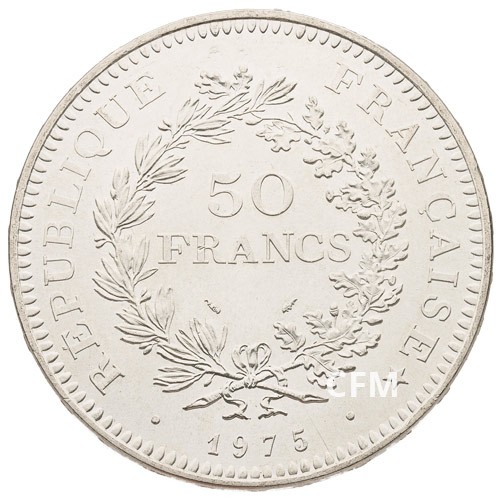 LOT DE 10 PIECES MONNAIE HERCULE 50 FRANCS ARGENT 1975 1976 1977 1978