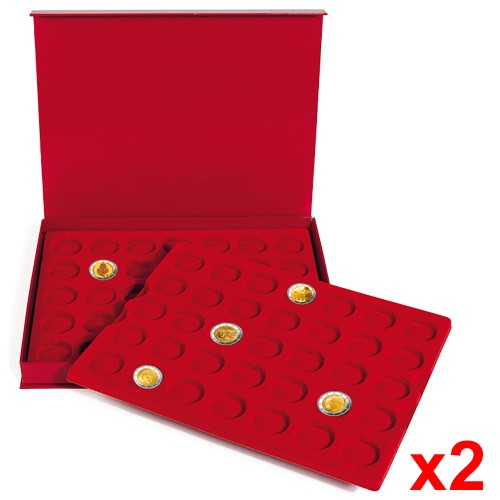 Lot de 2 écrins pour 70 pièces de 2 Euro commémoratives Lot de 2 écrins pour 70 pièces de 2 Euro commémoratives
