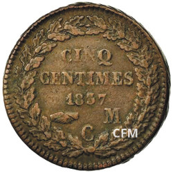 5 Centimes Monaco 1837-1838 - Honoré V