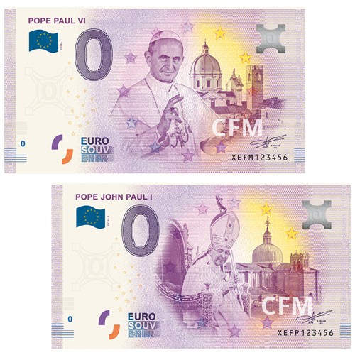 Lot des 2 billets Papes Lot des 2 billets Papes