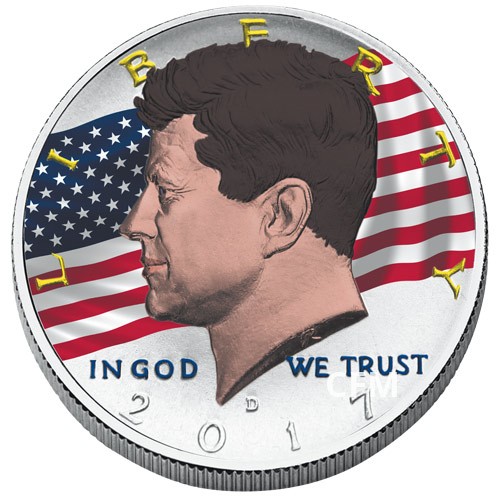 1/2 Dollar colorisé USA 2017 - J.F. Kennedy