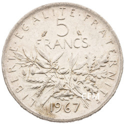 1967 - 5 Francs Argent type Semeuse