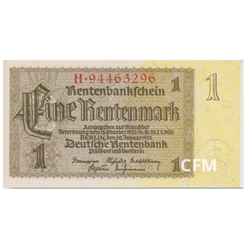 Billet 1 Rentenmark Allemagne 1937