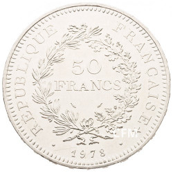 Belle Pièce de 50 Francs Hercule 1978 Argent 