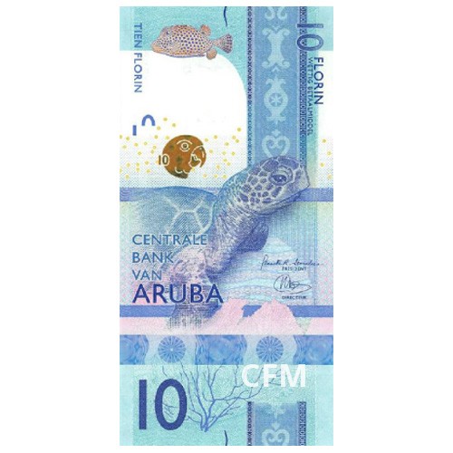 Billet 10 Florin Aruba 2019 - Tortue