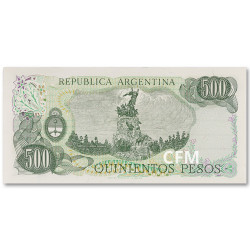 Billet 500 Pesos Argentine 1982