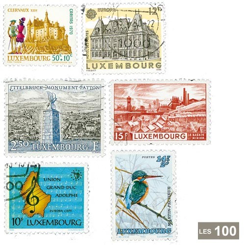 100 timbres Luxembourg
