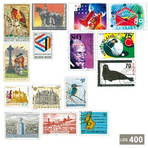 Lot de 400 timbres Benelux Grand format